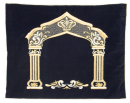 Dark Blue Velvet Tallit & Tefillin Bags - Gold Pillars