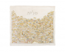 Yair Emanuel Embroidered Tallit & Tefillin Bag Set, Jerusalem - Silver and Gold