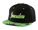 Baseball Cap with Jerusalem and Paint Splatter Design - Black & Green