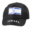 Black Baseball Cap with Israeli Flag Decoration