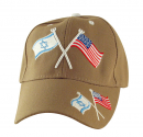 Israel-US Flag Tan Baseball Cap