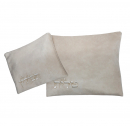 Ronit Gur Velvet Tallit Bag Set, Embroidered Silver Letters - Off-White