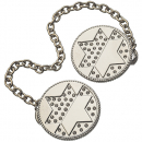 Circular Tallit Prayer Shawl Clips, Nickel Plated - Decorative Star of David