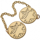 Circular Tallit Prayer Shawl Clips, Gold Color - Decorative Star of David