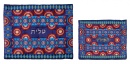 Yair Emanuel Embroidered Tallit and Tefillin Bag, Stars of David - Red and Blue