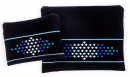 Ronit Gur Embroidered Velvet Tallit and Tefillin Bag  Blue and Silver Diamonds