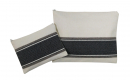 Ronit Gur Tallit and Tefillin Bags Set, Gray Herringbone Stitch on Off-White
