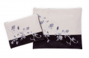 Ronit Gur Impala Tallit Bags Set Offwhite & Gray - Silver Embroidery Pomegranates