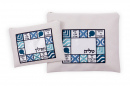 Ronit Gur Impala Off-White Tallit Bag Set, Priestly Blessing - Blue Embroidery