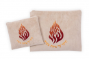 Ronit Gur Impala Tallit and Tefillin Bag Set, Breslev Flame Haésh Sheli - Cream