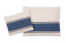 Ronit Gur Tallit and Tefillin Bags Set, Blue Herringbone on Off-White