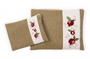 Ronit Gur Tallit and Tefillin Bags Set, Embroidered Red Pomegranates on Green