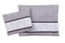 Ronit Gur Tallit and Tefillin Bags Set, Embroidered Jerusalem Design - Gray