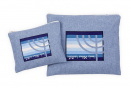 Ronit Gur Tallit and Tefillin Bags, Embroidered Psalm Words and Menorah - Blue