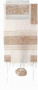 Yair Emanuel Woven Cotton Tallit Set, Hand Embroidered Jerusalem Images - Gold