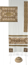 Yair Emanuel Embroidered Silk and Cotton Tallit Set, Stars of David - Gold