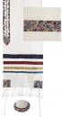 Yair Emanuel Embroidered Mosaic Star of David Tallit Set - Colorful