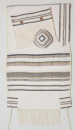 Weaving Creation Hand Woven White Tallit Malchut - Royalty