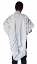 Gilboa Wool Tallit Light Weight Non Slip with Light Blue Strips by Talitnia