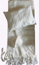 Gabrieli Handwoven White Wool Tallit Set - Gold Stripes