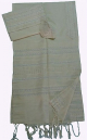 Gabrieli Handwoven Off-white Cotton Tallit Set - Silver Stripes