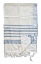 Barak Tallit Light Weight Non Slip with Light Blue Stripes by Talitnia