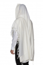 LaMenatzeach Victory Wool Tallit Non Slip Prayer Shawl - Pure White