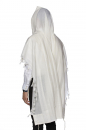 Modim Classic Wool Tallit Prayer Shawl - Pure White