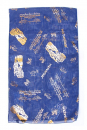 Womans Head Scarf Gold Jerusalem Images with Dove, Lion & Psalm Verse  Blue