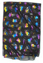 Womans Head Scarf, Seven Species Images and Biblical Verse - Rich Black