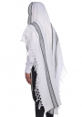 Hallel Wool Tallit Non Slip Prayer Shawl - Gray Melange Stripes