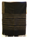 Gabrieli Handwoven Black Wool Tallit Set - Gold stripes